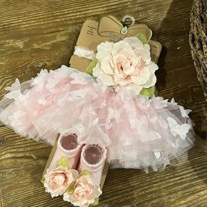 Baby girl tutu set 0-12 months new by first steps flowers/ butterflies